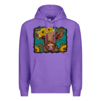 Purple western leopard buffalo plaid baby highland cow Premium Hoodie - BarkalooDesign
