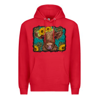 Red western leopard buffalo plaid baby highland cow Premium Hoodie - BarkalooDesign