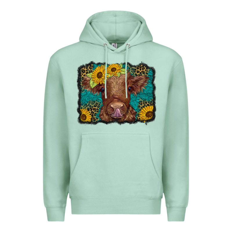Western Leopard Buffalo Plaid Baby Highland Cow Premium Hoodie by BarkalooDesign | Teevron