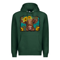 Sports Green western leopard buffalo plaid baby highland cow Premium Hoodie - BarkalooDesign