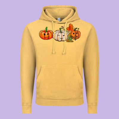 Pumpkins Face Vintage Hoodie Designed By Adodesignshop