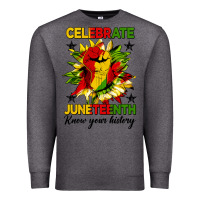 Charcoal Heather celebrate juneteenth know your history Premium Sweatshirt - HRA Design Shop