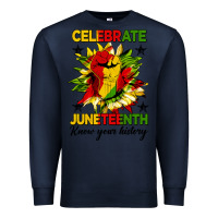 Navy celebrate juneteenth know your history Premium Sweatshirt - HRA Design Shop