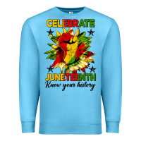 Ocean Blue celebrate juneteenth know your history Premium Sweatshirt - HRA Design Shop