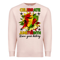Pale Pink celebrate juneteenth know your history Premium Sweatshirt - HRA Design Shop