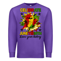 Purple celebrate juneteenth know your history Premium Sweatshirt - HRA Design Shop