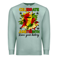 Seafoam celebrate juneteenth know your history Premium Sweatshirt - HRA Design Shop