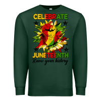 Sports Green celebrate juneteenth know your history Premium Sweatshirt - HRA Design Shop