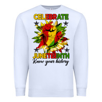 White celebrate juneteenth know your history Premium Sweatshirt - HRA Design Shop