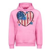 Fuchsia Pink usa heart Urban Hoodie - MaliasSmallBusiness