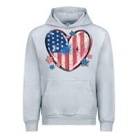 Heather Grey usa heart Urban Hoodie - MaliasSmallBusiness