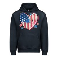 Navy usa heart Urban Hoodie - MaliasSmallBusiness