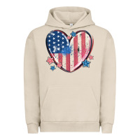 Pigment French Oak usa heart Urban Hoodie - MaliasSmallBusiness