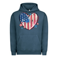Pigment Midnight Navy usa heart Urban Hoodie - MaliasSmallBusiness
