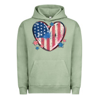 Pigment Oil Green usa heart Urban Hoodie - MaliasSmallBusiness