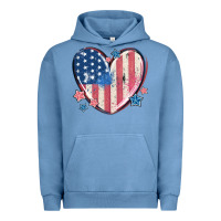 Pigment Pebble Blue usa heart Urban Hoodie - MaliasSmallBusiness