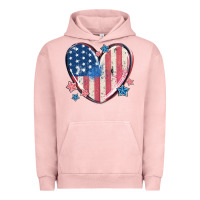 Pigment Salmon usa heart Urban Hoodie - MaliasSmallBusiness