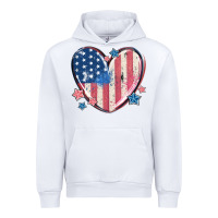 White usa heart Urban Hoodie - MaliasSmallBusiness