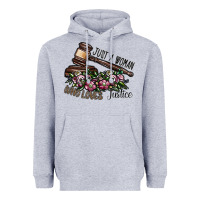 Heather Grey just a woman who loves justice Heavyweight Hoodie - SublimationCraftShop