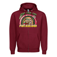 Burgundy mind your own motherhood Zipper Hoodie - Zillion Design Studio