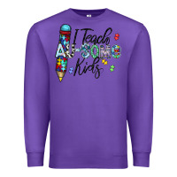 Purple i teach au some kids Premium Sweatshirt - CowhideDigitalArt