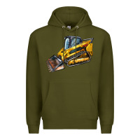 Army Green Compact Track Loader Premium Hoodie - LillyAllenDesigns