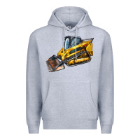 Heather Grey Compact Track Loader Premium Hoodie - LillyAllenDesigns