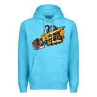 Ocean Blue Compact Track Loader Premium Hoodie - LillyAllenDesigns