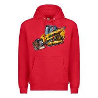 Red Compact Track Loader Premium Hoodie - LillyAllenDesigns