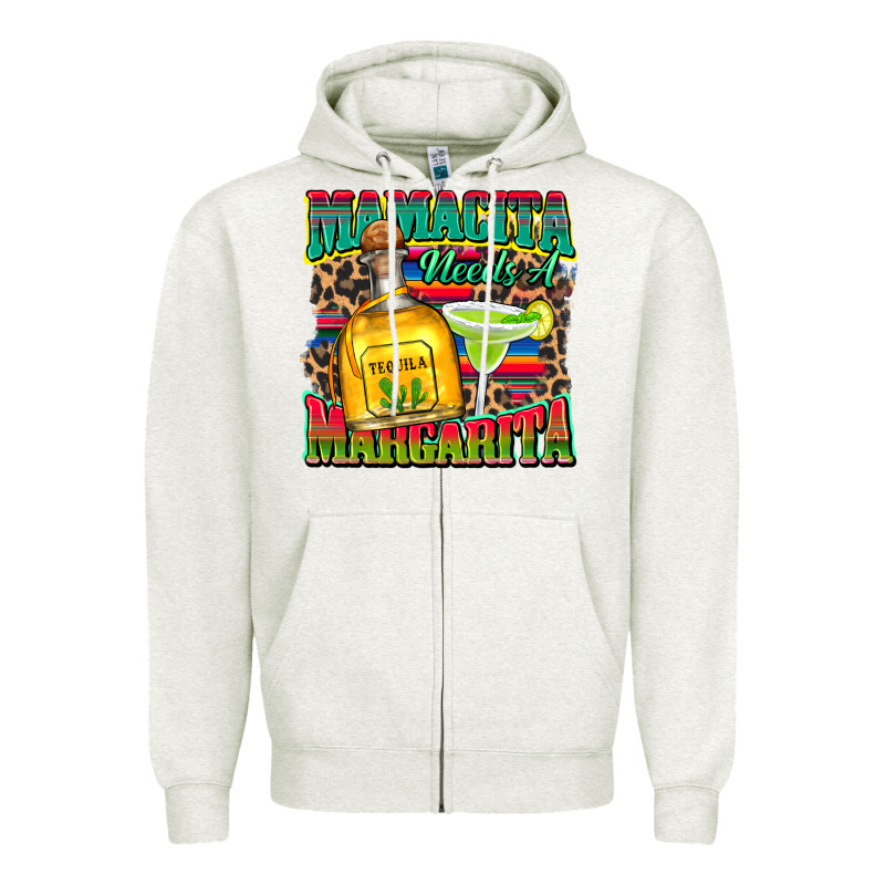 Mamacita Needs A Margarita Zipper Hoodie by Zillion Design Studio | Teevron