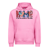 Fuchsia Pink home of the free because of the brave Urban Hoodie - MaliasSmallBusiness
