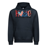 Navy home of the free because of the brave Urban Hoodie - MaliasSmallBusiness