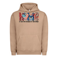 Pigment Burro home of the free because of the brave Urban Hoodie - MaliasSmallBusiness