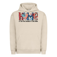 Pigment French Oak home of the free because of the brave Urban Hoodie - MaliasSmallBusiness