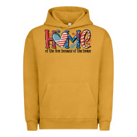 Pigment Peanut Butter home of the free because of the brave Urban Hoodie - MaliasSmallBusiness