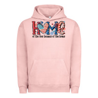 Pigment Salmon home of the free because of the brave Urban Hoodie - MaliasSmallBusiness