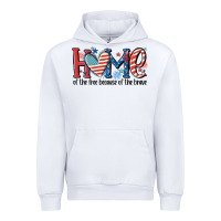 White home of the free because of the brave Urban Hoodie - MaliasSmallBusiness