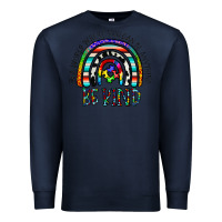 Navy in a world where you can be anything be kind Premium Sweatshirt - CowhideDigitalArt