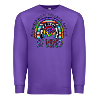 Purple in a world where you can be anything be kind Premium Sweatshirt - CowhideDigitalArt