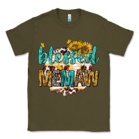 Army Green blessed memaw with sunflowers Classic Tee - texasbilliewilder