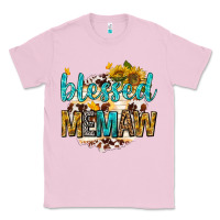 Bubblegum Pink blessed memaw with sunflowers Classic Tee - texasbilliewilder