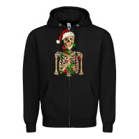 Black Christmas Skeleton Zipper Hoodie - RanaPortraitStore