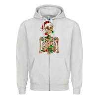 Dove Grey Christmas Skeleton Zipper Hoodie - RanaPortraitStore