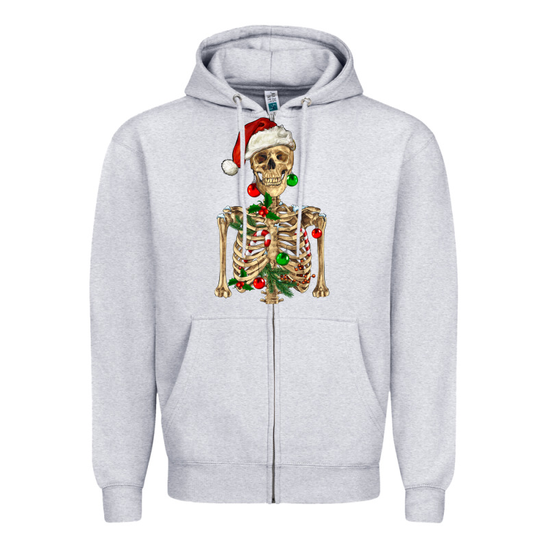 Christmas Skeleton Zipper Hoodie by RanaPortraitStore | Teevron