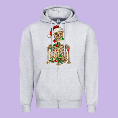 Zipper Hoodie Christmas Skeleton