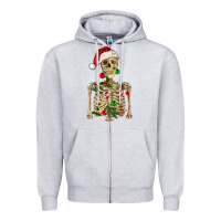 Heather Grey Christmas Skeleton Zipper Hoodie - RanaPortraitStore
