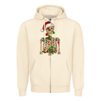 Sandshell Christmas Skeleton Zipper Hoodie - RanaPortraitStore