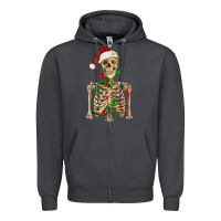 Smoke Christmas Skeleton Zipper Hoodie - RanaPortraitStore