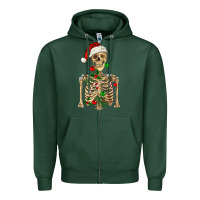 Sports Green Christmas Skeleton Zipper Hoodie - RanaPortraitStore