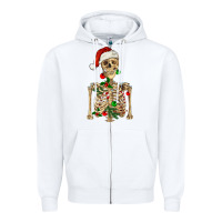 White Christmas Skeleton Zipper Hoodie - RanaPortraitStore